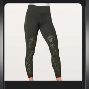 Lululemon Floral Cutout Leggings